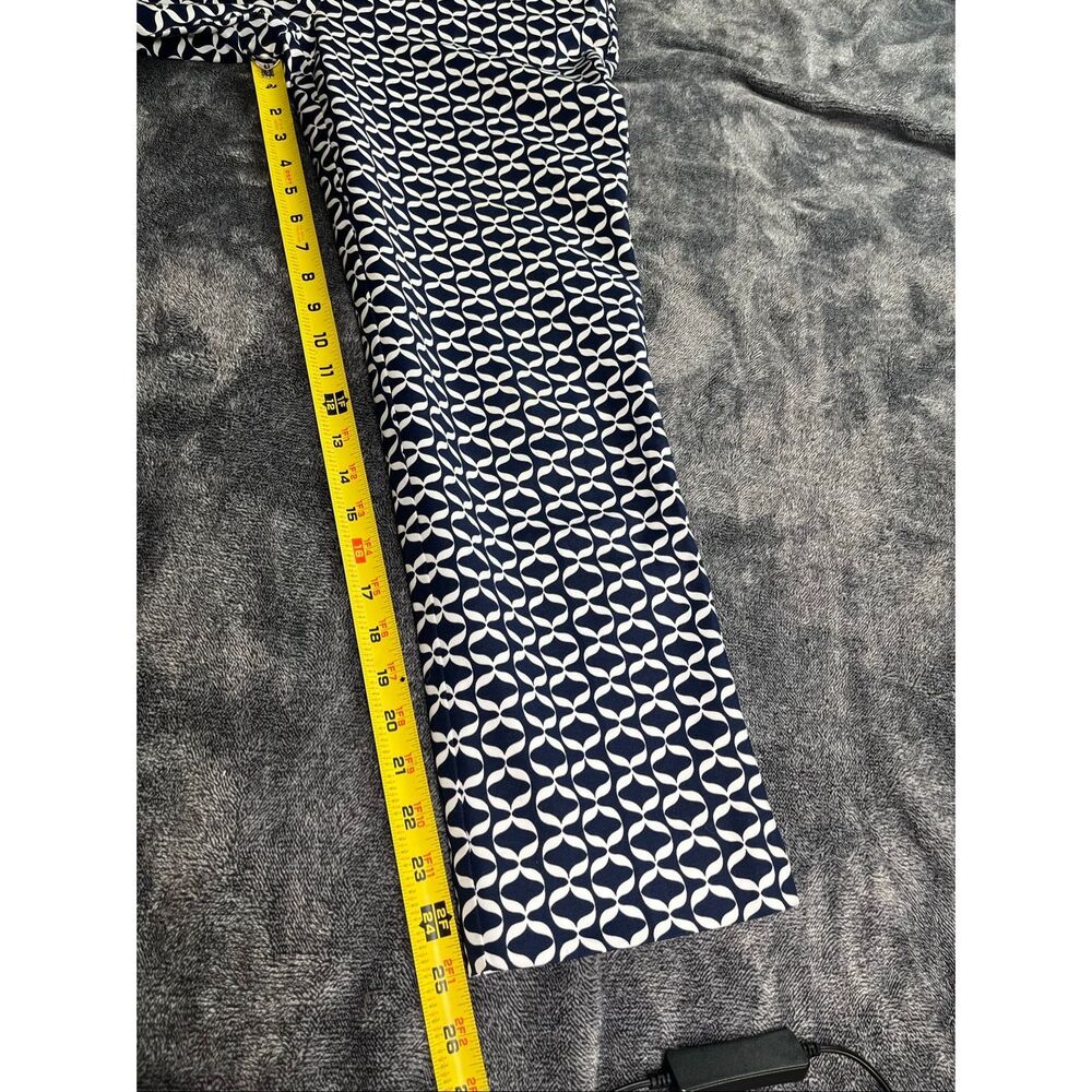 Boden Women’s Navy Blue White Geometric Print Straight Leg Pants Size 8R UK12R - Picture 6 of 9